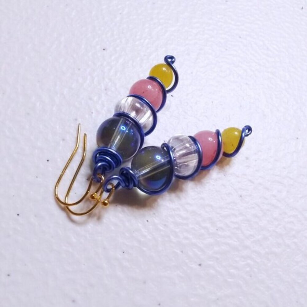 Spring Sunshine Earrings • Chunky Color Pop Beaded Stacks • Fun + Vibrant